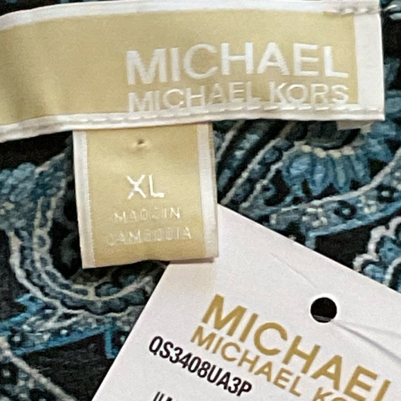 G - Michael Kors Blue Printed Top - Picture 4 of 4